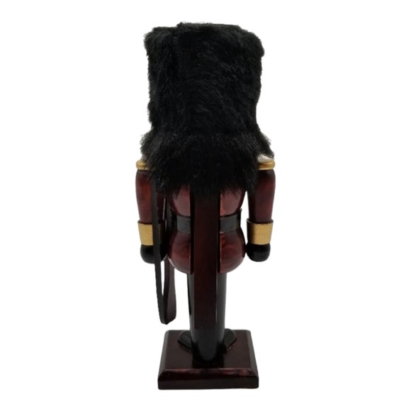 Nutcracker Decorative Christmas Wooden Palace Guard Bayonet Bearskin Hat Holiday - Picture 2 of 6